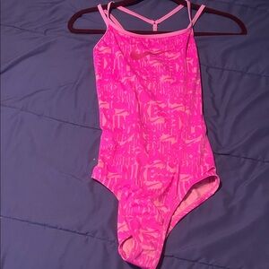 Nike Vivid Pink Logo Swimsuit